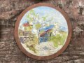 Стара Дървена Чиния Пано Рисувана, снимка 4
