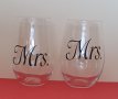 Декорирани стъклени чаши  Mrs., снимка 2