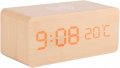 Дървен LED дигитален настолен будилник,Температура Безжично зарядно устройство за телeфон, снимка 8
