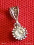 Винтидж сребърна висулка Арт Деко стил с камък Рубилит изящна много красива 33285, снимка 7