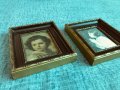 2бр френски винтидж картини молещо се момиче и момче щампа върху плат, снимка 6