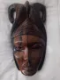 Африканска маска от кафяв абанос., снимка 2