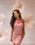 Розова къса стилна дамска рокля , снимка 4