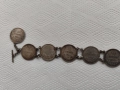Стара сребърна гривна от монети, снимка 3