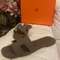 Чехли Ермес*н. 37-38*Hermès Beige Mastic Oran Sandal, снимка 5 - Чехли - 43828003