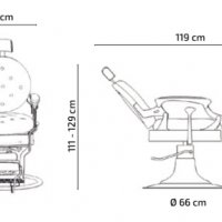 Бръснарски стол Clint B - черен/кафяв, снимка 5 - Бръснарски столове - 28442945