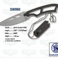 Нож за врат Smith & Wesson със свирка, за оцеляване, снимка 3 - Ножове - 38135692