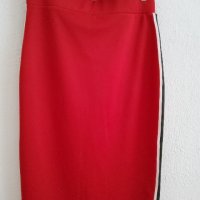 Червена пола с кант, снимка 1 - Поли - 37888011