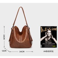 Елегантна дамска кожена чанта-раница 2 в 1, 3цвята - 024, снимка 2 - Чанти - 42008575