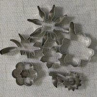 6 бр резец цвете детелина слънце палма метална форма форми за сладки тесто декор сет , снимка 2 - Форми - 43107467
