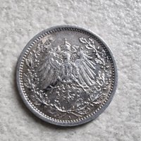  Монета  4 . Германия . ½ марка 1916 година. Сребро 0.900, снимка 2 - Нумизматика и бонистика - 43029454