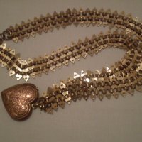 рядак  възрожденски накит от дубле с пандетев сърце, снимка 15 - Антикварни и старинни предмети - 35196588