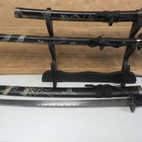 Декоративни самурайски мечове, три броя, снимка 7 - Други ценни предмети - 38917434