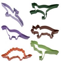 6 бр малки Динозавър динозаври пластмасови форми резци форма резец тесто фондан сладки, снимка 2 - Форми - 37077574