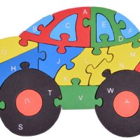 Дървен пъзел, кола - цифри, азбука, мозайка, снимка 2 - Игри и пъзели - 40832084