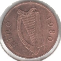 Ireland-1 Penny-1980-KM# 20-non magnetic, снимка 2 - Нумизматика и бонистика - 43837379
