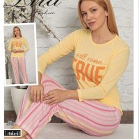 Ново зареждане дамски памучни пижами от 2 части ⭐ ❤️ Турско производство 🔥, снимка 4 - Пижами - 35208148