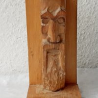 Голям стар дървен ограничител за книги, фигура, дърворезба Bookend, снимка 4 - Статуетки - 36611632