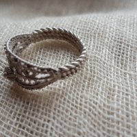 Сребърен филигранен пръстен, снимка 3 - Антикварни и старинни предмети - 28389691