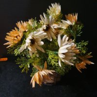 Изкуствени цветя в метална кашпа, снимка 6 - Изкуствени цветя - 35349563