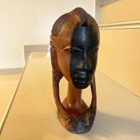 Бюст абанос Африканска глава, снимка 2 - Антикварни и старинни предмети - 43239274