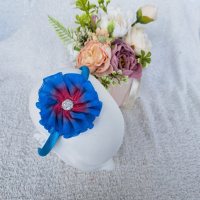Диадеми с цвете от органза, снимка 7 - Аксесоари за коса - 39495512