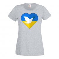 Дамска Тениска Peace In Ukraine 2 спрете войната,подкрепям Укркайна,, снимка 1 - Тениски - 37213393