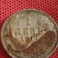 Сребърна монета 1 лев 1910г. Царство България Фердинанд първи за КОЛЕКЦИОНЕРИ 43013, снимка 2 - Нумизматика и бонистика - 43846544