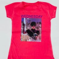 Отново налични блузки с Wednesday  Размери -128,140,152,164,176 Цена -15 лв, снимка 2 - Детски тениски и потници - 40262520