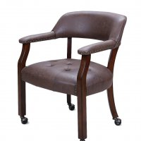 Висококачествен винтидж стол тип кресло SY-1533-DK, снимка 5 - Столове - 36808237