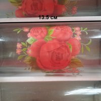 Стъклени чаши за безалкохолно с картинка рози в кутията си, снимка 2 - Чаши - 29012495