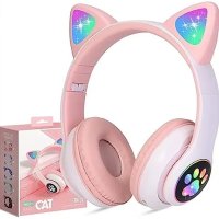 Безжични Детски Bluetooth слушалки Котешки уши CAT, STN-28, снимка 4 - Безжични слушалки - 43514619