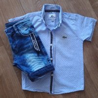 Риза и къси дънки, снимка 1 - Комплекти за бебе - 40177440
