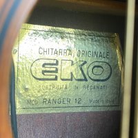 EKO - 1960'те Винтидж 12 струнна електро акустична китара, снимка 11 - Китари - 43373960