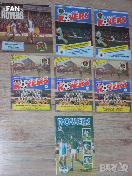 Блякбърн Роувърс оригинални стари футболни програми от 1982, 1985, 1986, 1987 г., снимка 1