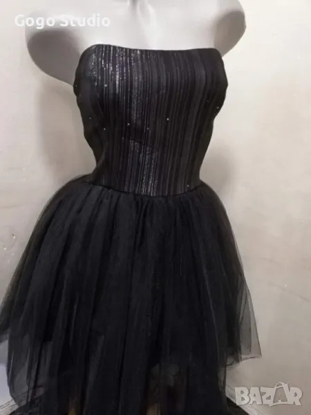 черна рокля с тюл, снимка 1