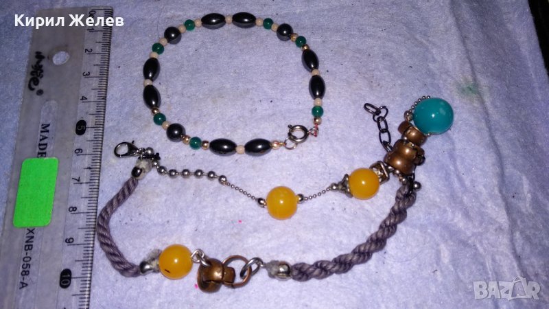 ДВЕ ФЕШЪН - АРТ ХЕНД МЕЙД НЕЖНИ ГРИВНИ от ПОЛУСКЪПОЦЕННИ КАМЪНИ ХЕМАТИТ ТОПАЗ и Др. 34317, снимка 1