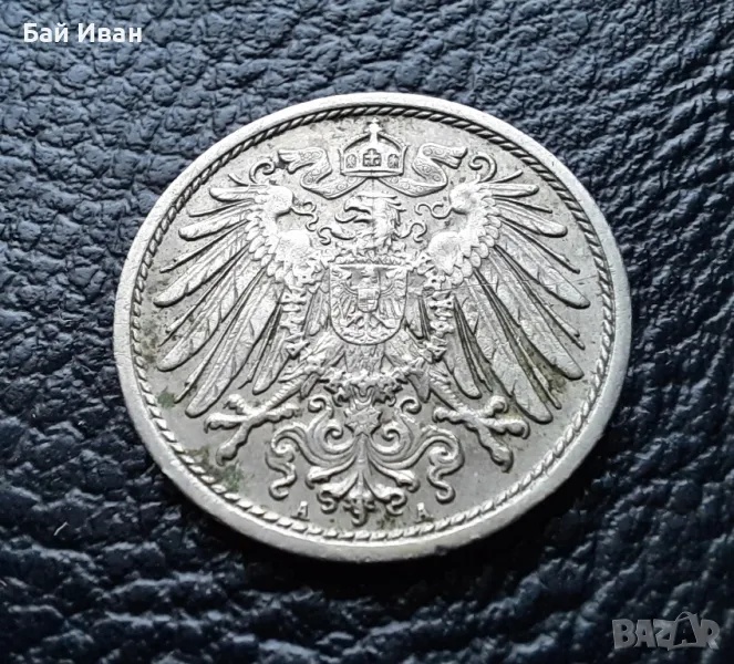 Стара монета 10 пфенига 1913 г. буква А - Германия- хит цена, снимка 1