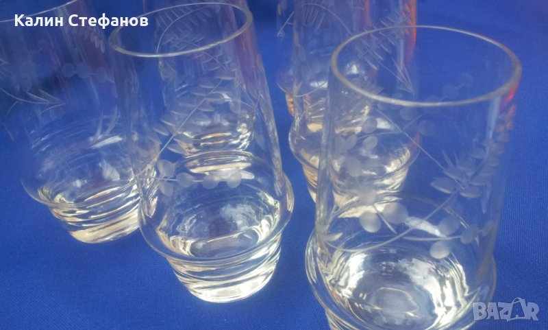 Ретро чашки за концентрат, ръчна гравюра 7 бр, снимка 1