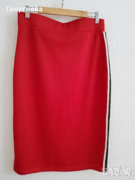 Червена пола с кант, снимка 1