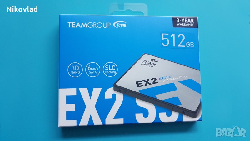 Solid State Drive (SSD)TEAM GROUP EX2 2.5", 512GB, SATA3, снимка 1