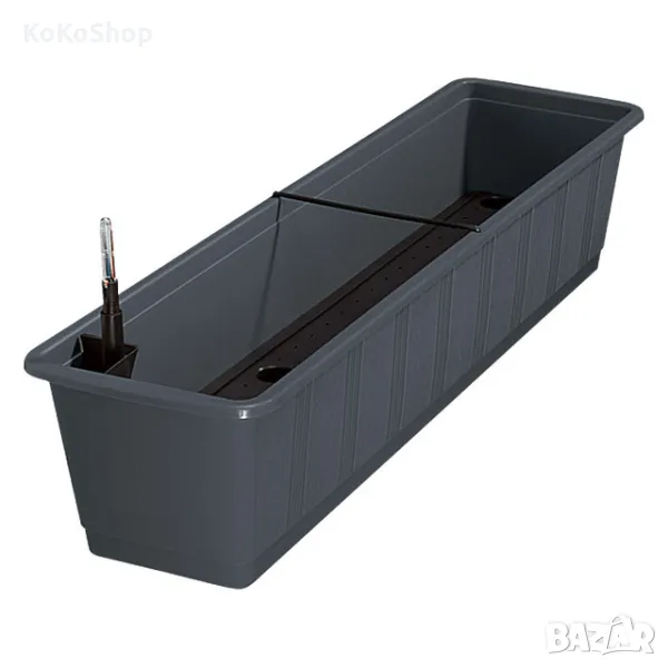Сандъче за цветя с поливна система-80х20х17 см./ сиво сандъче за цветя, снимка 1