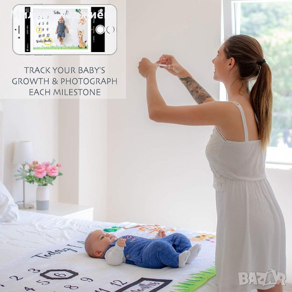 Бебешко одеяло за месечни снимки-спомени, снимка 1