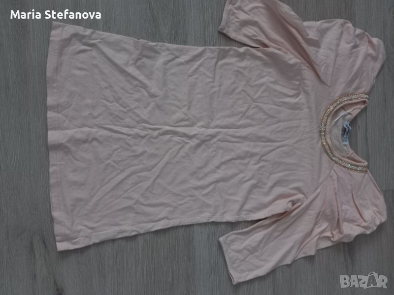 Розова блуза с ефектен ръкав, снимка 1