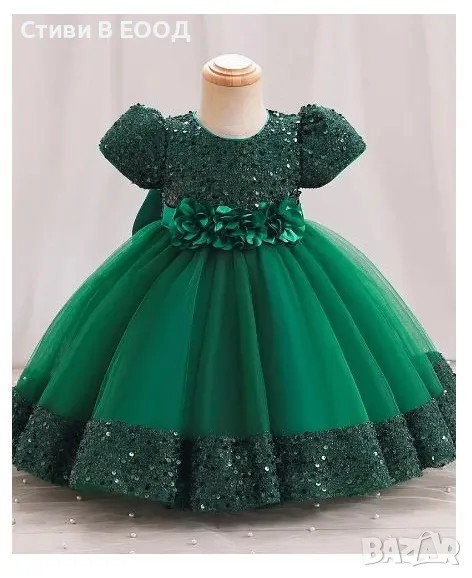 ДЕТСКА РОКЛЯ ЗЕЛЕНА - НОВО., снимка 1