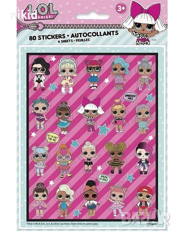 80 бр Кукла LOL L.O.L ЛОЛ Surprise кукли самозалепващи лепенки стикери, снимка 1