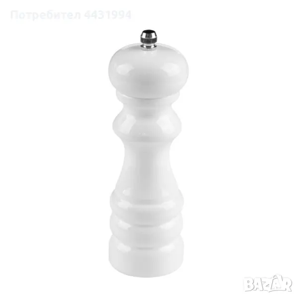 Мелничка дървена Luigi Ferrero FR-107BW H16cm, с керамичен диск, бяла, снимка 1