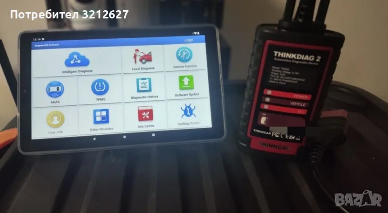 LAUNCH X431 DIAGZONE+ТАБЛЕТ +2г ъпдейти леки коли+камиони+Ел.коли, снимка 1