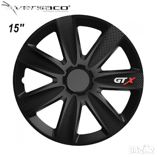 Versaco Slovakia Тасове за джанти 15'' Versaco GTX Карбон ЧЕРНИ, снимка 1