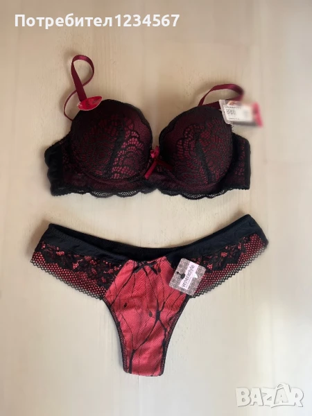 Дамски луксозен комплект с дантела, чашка В, снимка 1